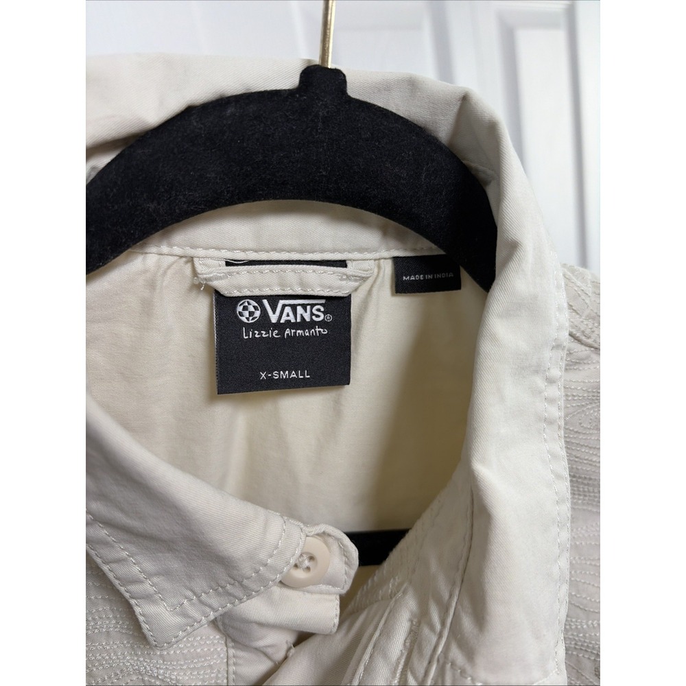 Vans Lizzie Armanto Coverall Womens XS Cream Embroidered Boiler Suit Jumpsuit - Picture 5 of 9